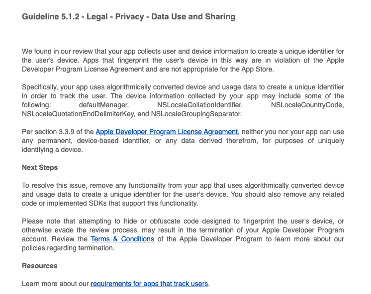 privacy and data sharing 5.1.2