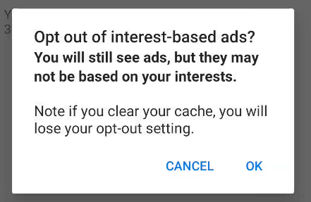 opt out of interest-based ads Android