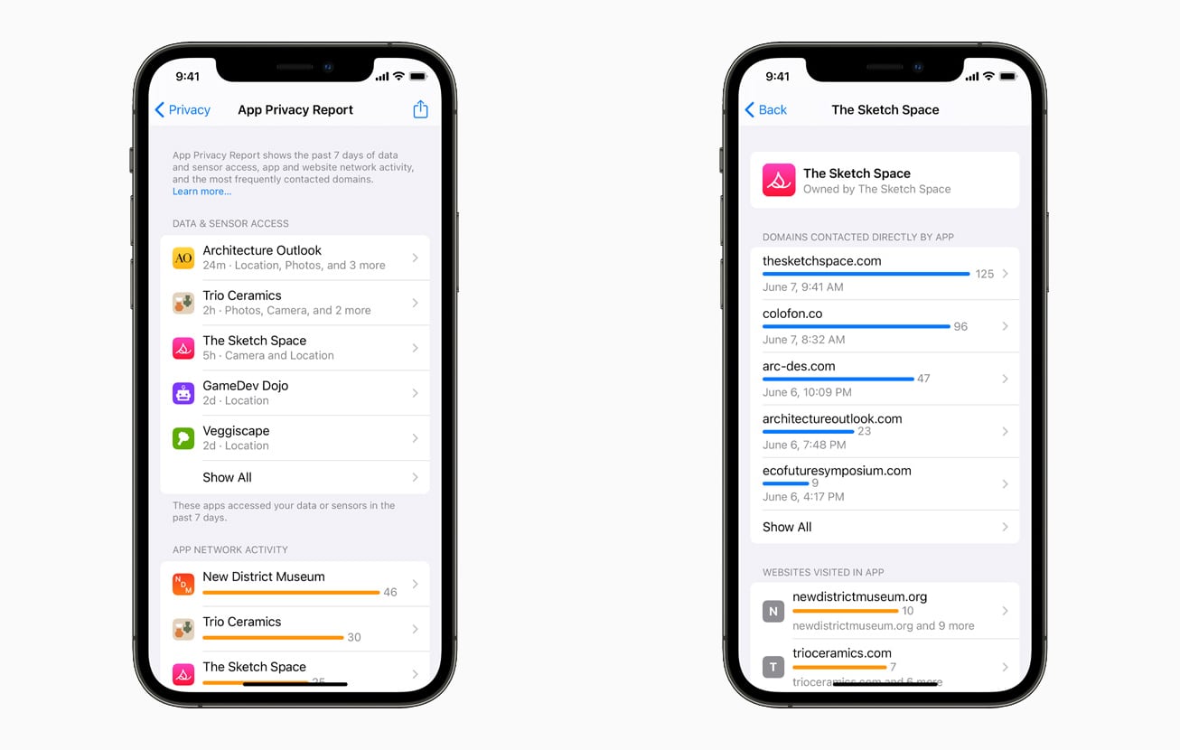 App privacy report iOS 15