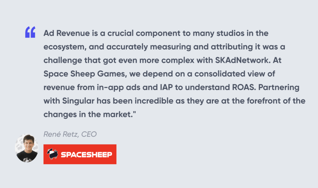 Measure ad revenue with SKAdNetwork Space Sheep
