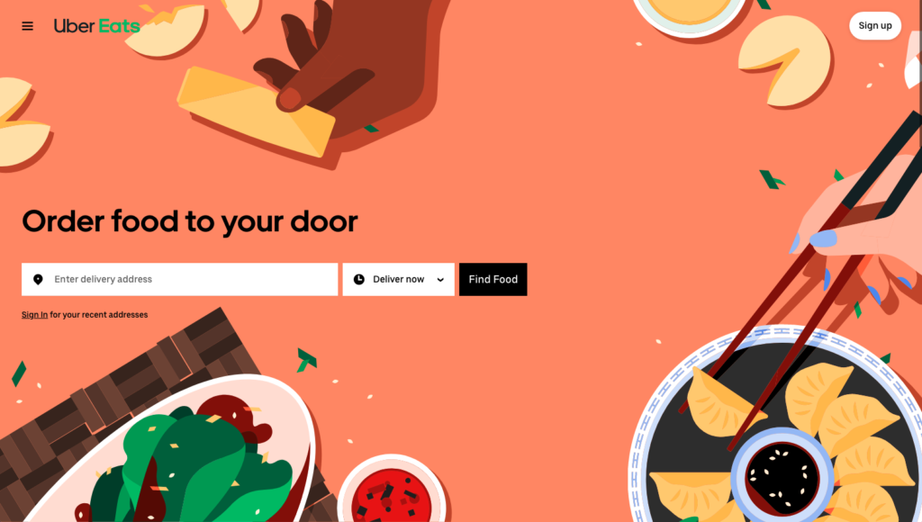 Uber East on-demand food delivery