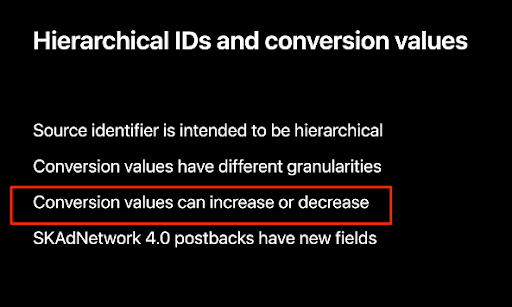 Decreasing conversion values